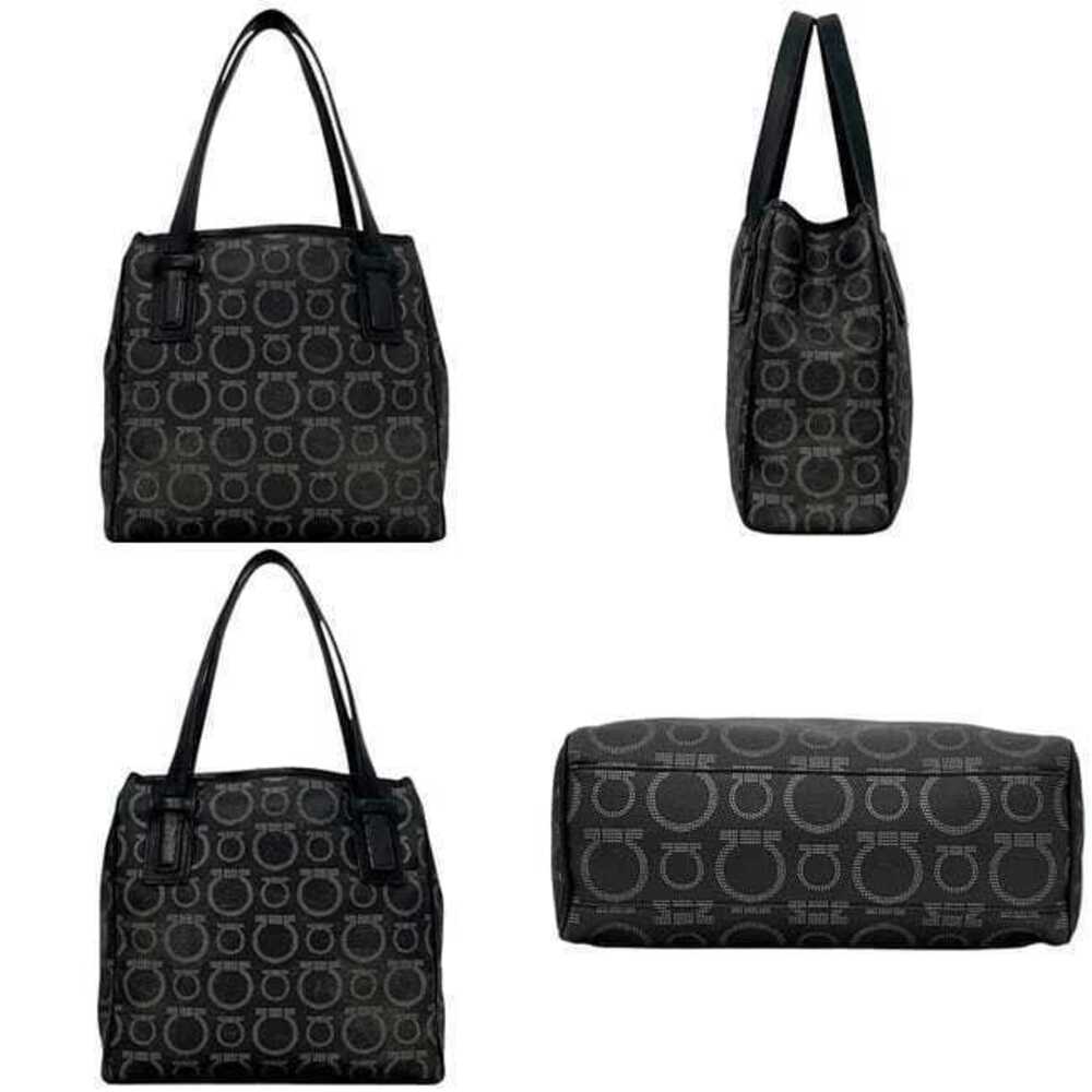 Salvatore Ferragamo Tote Bag Pouch Gancini Leather Black